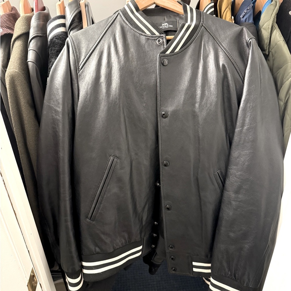 COACH LAMBSKIN LEATHER BOMBER JACKET XLarge